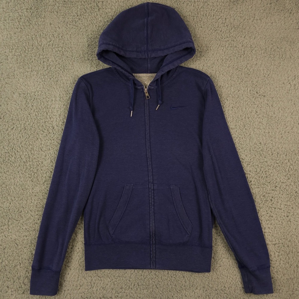 Nike Hoodie Womens Small Blue The Athletic Dept Full Zip Hooded Jacket Slim Fit